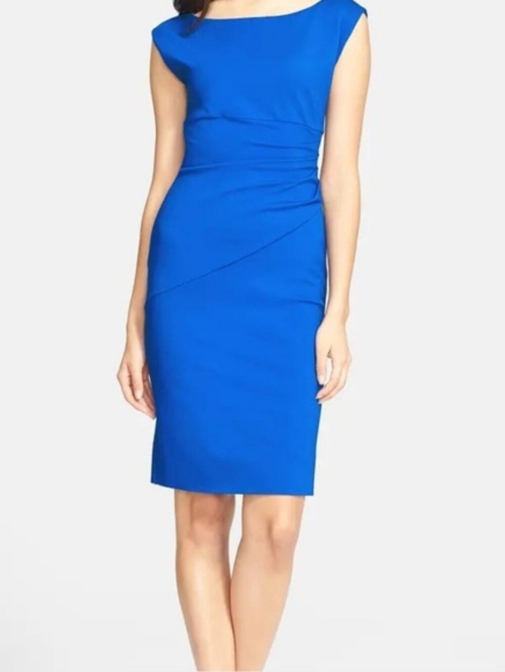 Diane Von‎ Furstenburg Blue Jori Cinched Waist Mini Sheath Dress